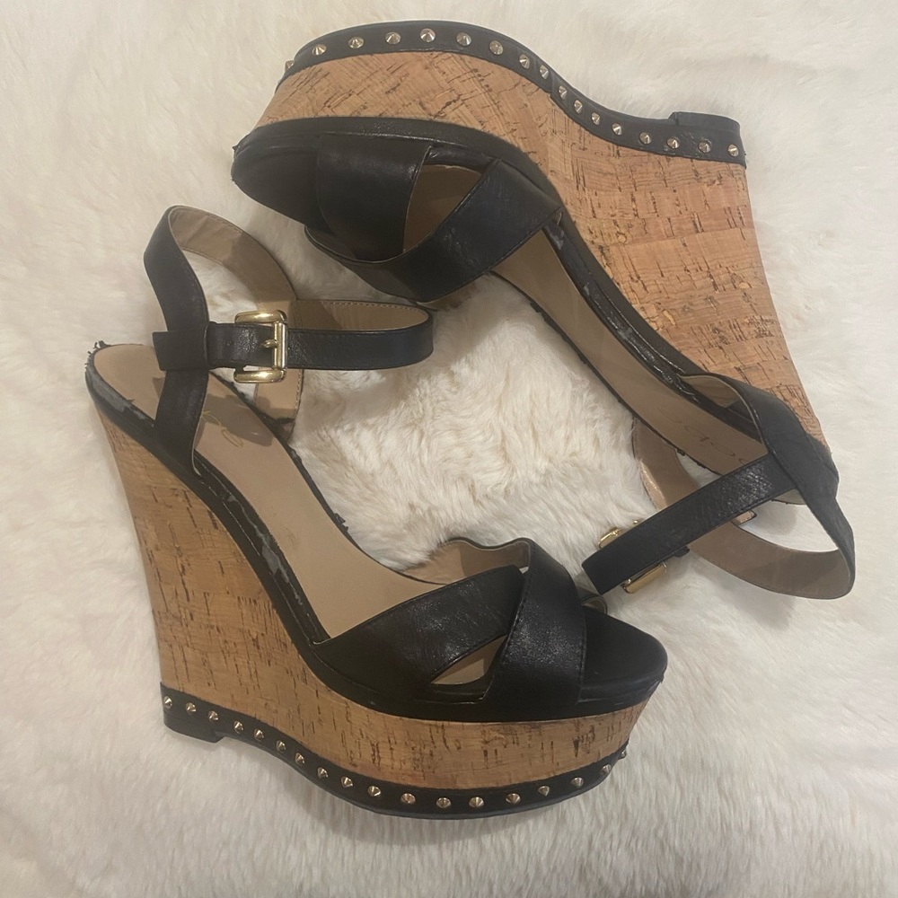 Bebe studded wedge